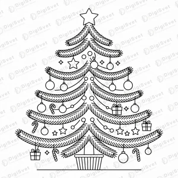 Bojanka Božično Drvo Okicena jelka sa poklonima