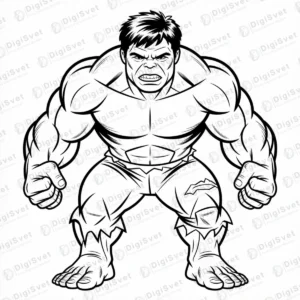 Hulk stoji i pokazuje misice