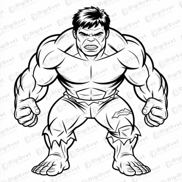 Hulk stoji i pokazuje misice