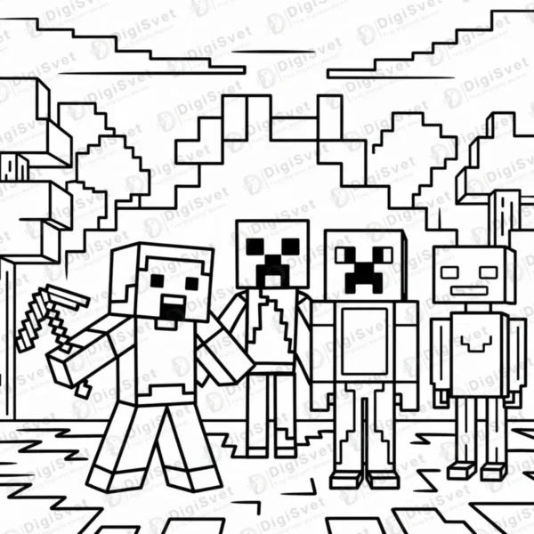 Bojanka Minecraft Minecraft likovi (Steve, Alex)