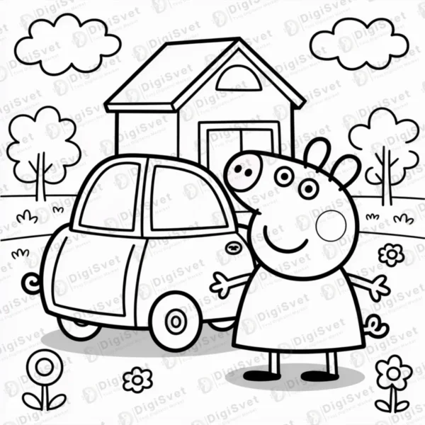 Pepa Prase i porodica/auto