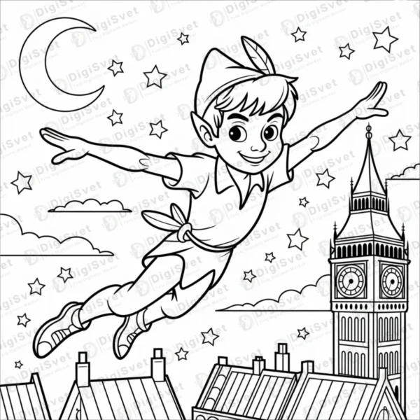 Petar Pan leti iznad grada