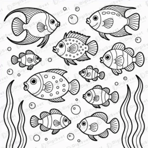 Bojanka Ribe Jato riba u moru bojanka