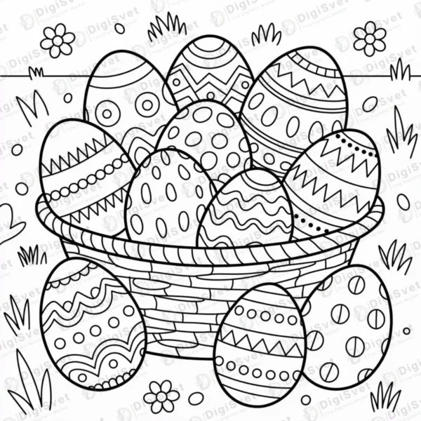 Bojanka Uskršnja Jaja Korpa puna sarenih jaja