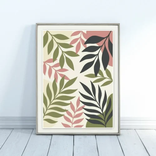 Botanički dezen sa lišćem Botanički dezen sa lišćem poster