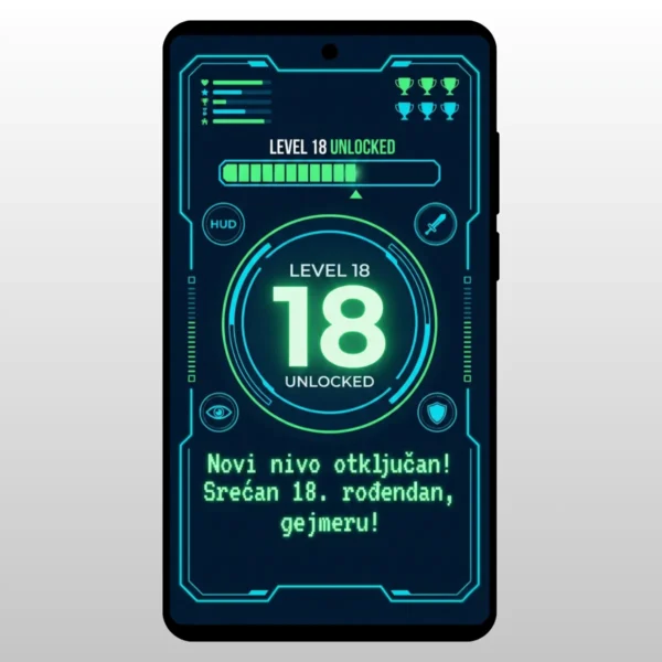 HUD ekran iz igrice sa brojem 18