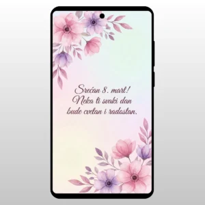 Pastelni cvetni aranzman u uglovima ekrana