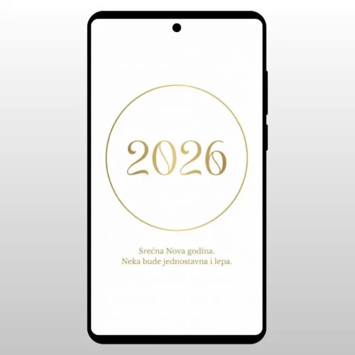 Čestitka Za Novu Godinu Zlatni Krug Zlatni krug sa tekstom na beloj pozadini