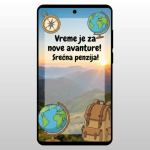 Ilustracija globusa, ranca i kompasa