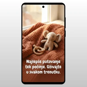 Čestitka Za Rođenje Deteta Pleteni Slonče Fotografija pletene igracke slonceta na braon pozadini