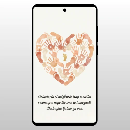 Ilustracija ruku i stopala koje formiraju oblik srca