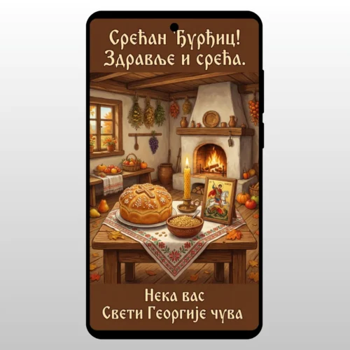 Čestitka Za Slavu ĐUrđic Topli Dom Kamin i slavska soba