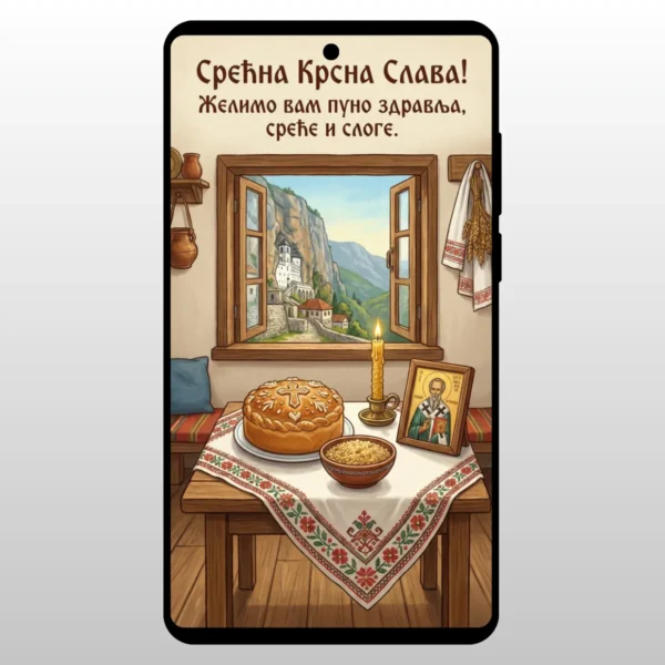 Pogled na manastir Ostrog kroz prozor