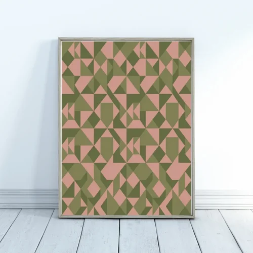 Geometrijski mozaik pastelnih tonova Geometrijski mozaik pastelnih tonova poster