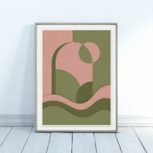 Geometrijski pejzaž sa lukovima poster