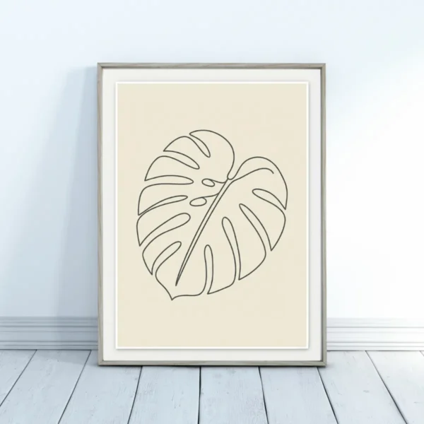 Minimalistički crtež lista monstere poster