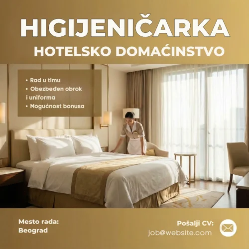 Sablon oglasa za higijenicarku u hotelu