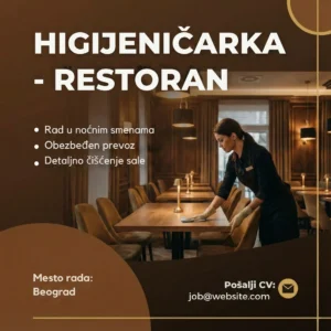 Higijenicarka u restoranu oglas