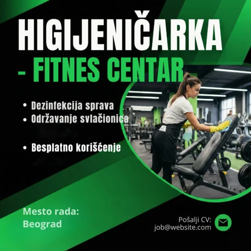 Oglas za ciscenje teretane dizajn