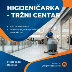 Oglas za posao ciscenja trznog centra