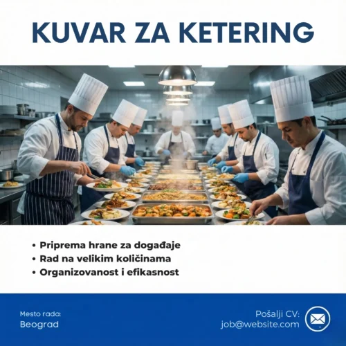Oglas za Posao Kuvar Ketering Šablon Tim kuvara priprema hranu