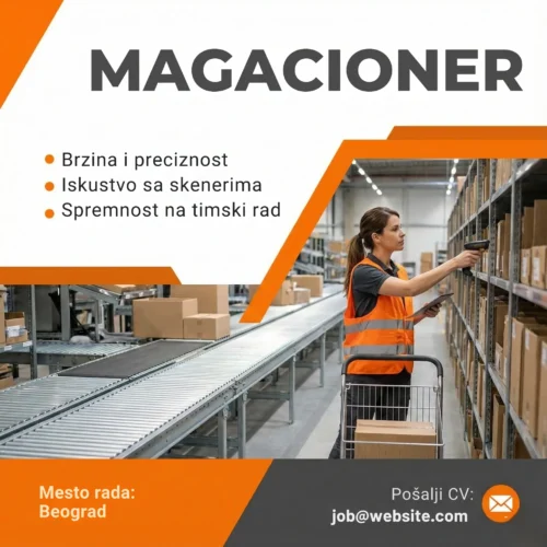 Oglas za Posao Magacioner Magacin Šablon Magacioner u prolazu oglas
