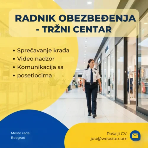 Radnik obezbedjenja u setnji oglas