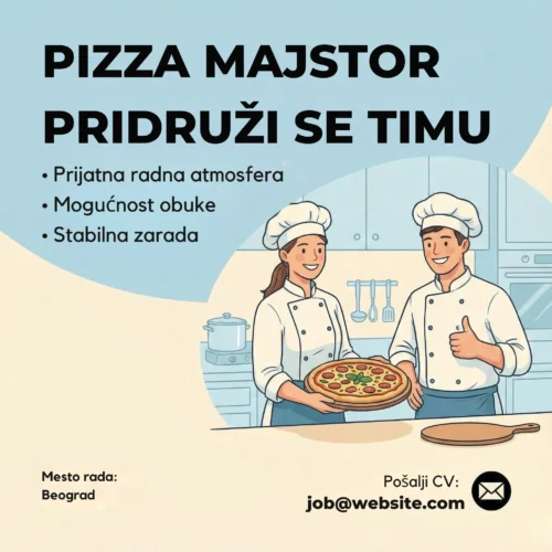 Pica majstor drzi picu oglas