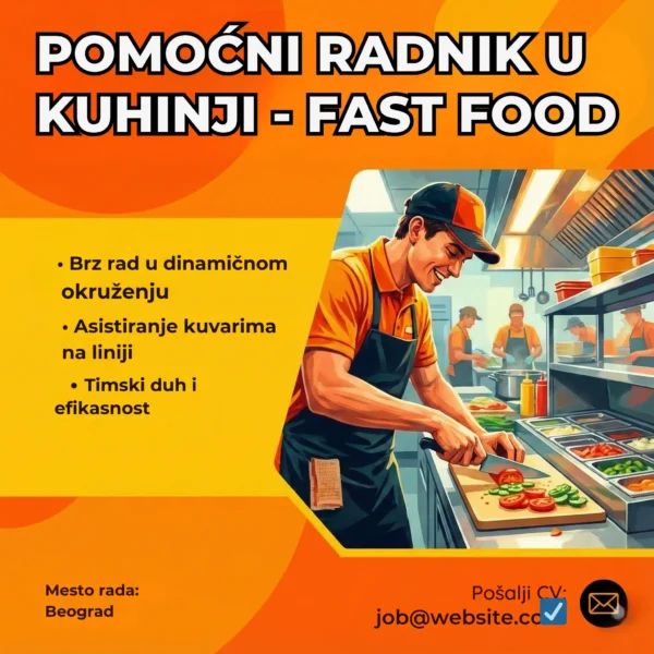 Radnik u brzoj hrani