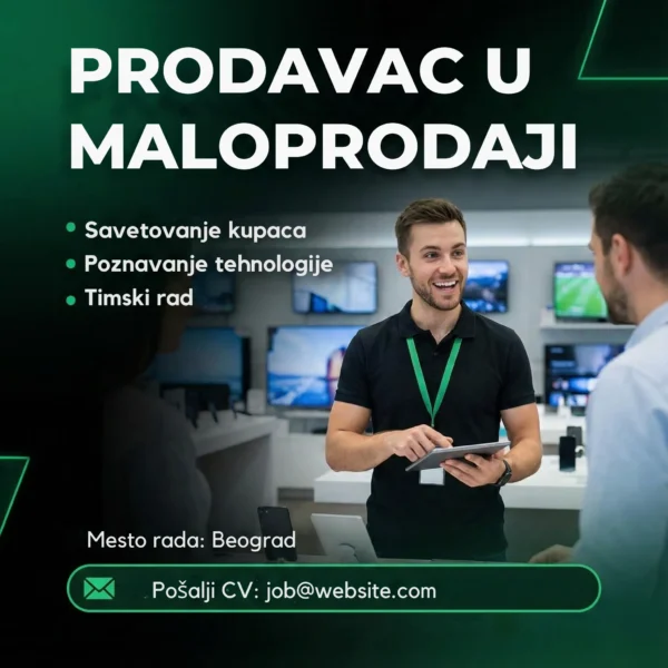 Prodavac pokazuje TV