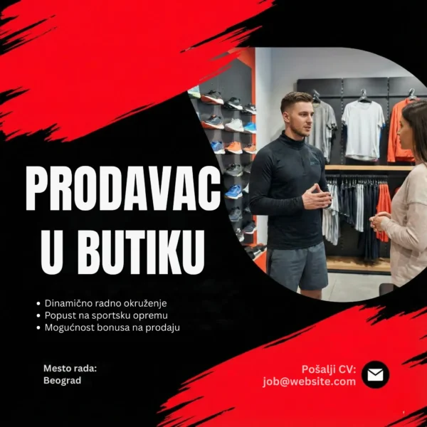 Prodavac slaze odecu u butiku