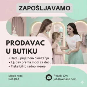 Prodavacica pomaze devojcici u butiku