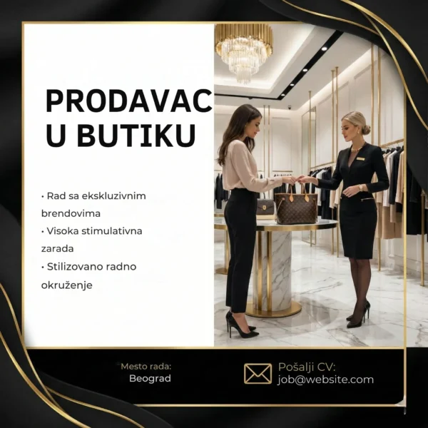 Prodavacica u radnji sa torbama