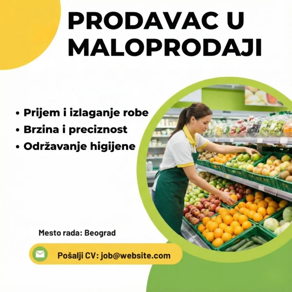 Prodavac slaze jabuke