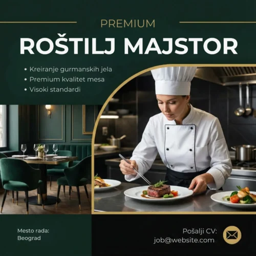 Kuvar servira rostilj na tanjir