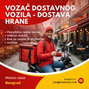 Dostavljac na motoru sa torbom