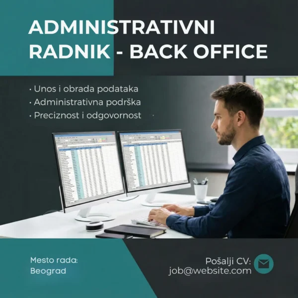 Muskarac radi za racunarom