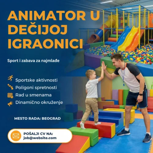 Animator pokazuje vezbe deci