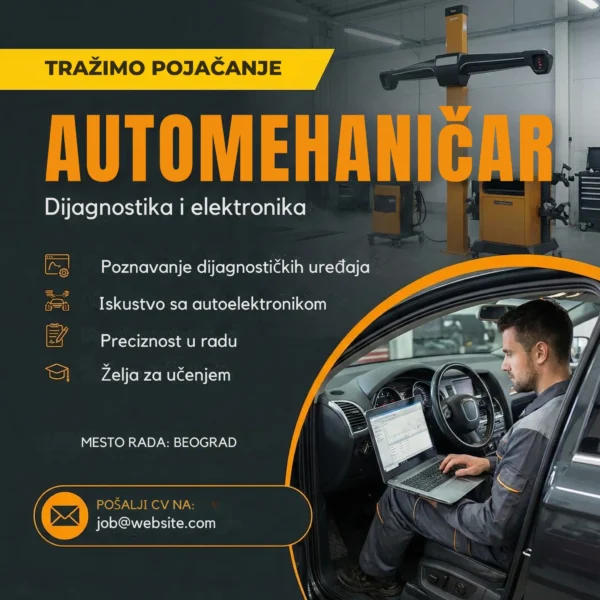 Mehanicar radi dijagnostiku oglas
