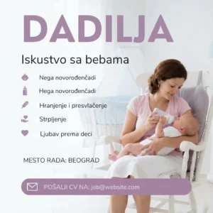 Oglas za dadilju sa bebom