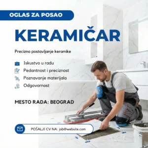 Oglas za posao Keramičar Kupatilo Šablon Keramicar radi u kupatilu