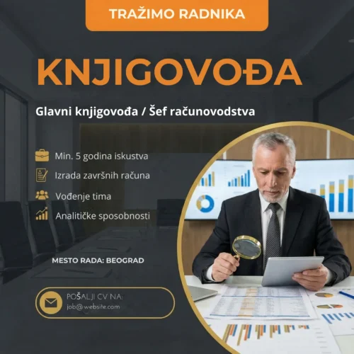 Oglas za posao Knjigovođa Šef Šablon Sef racunovodstva oglas