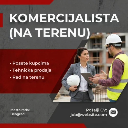 Oglas za posao Komercijalista Šablon Komercijalista na terenu oglas
