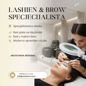 Oglas za posao Kozmetičar Šablon Tretman trepavica i obrva