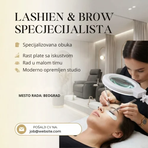 Oglas za posao Kozmetičar Šablon Tretman trepavica i obrva