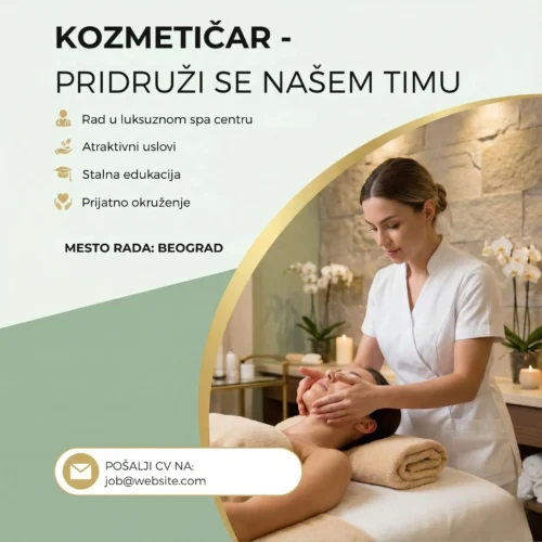 Oglas za posao Kozmetičar Spa Šablon Masaza i nega tela
