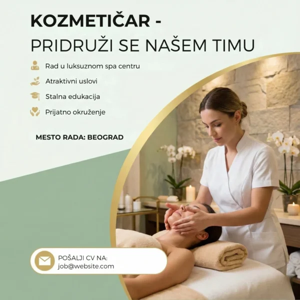 Oglas za posao Kozmetičar Spa Šablon Masaza i nega tela