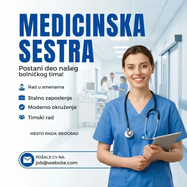 Medicinska sestra u hodniku oglas