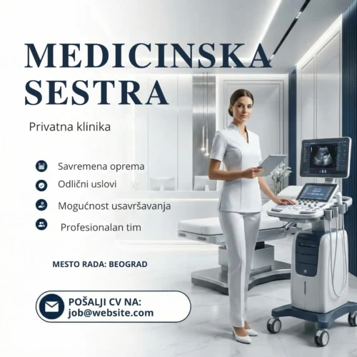Oglas za posao Medicinska sestra Ordinacija Šablon Sestra u privatnoj ordinaciji oglas
