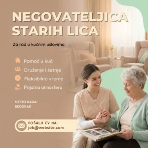 Negovateljica drzi baku za ruku